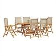 vidaXL 7 Piece Poly Rattan Garden Dining Set in Brown