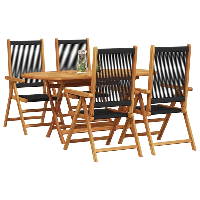 vidaXL 5 Piece Garden Dining Set in Black