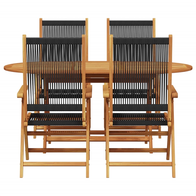 vidaXL 5 Piece Garden Dining Set in Black