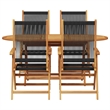 vidaXL 5 Piece Garden Dining Set in Black
