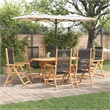vidaXL 7 Piece Garden Dining Set in Black
