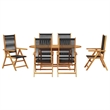 vidaXL 7 Piece Garden Dining Set in Black