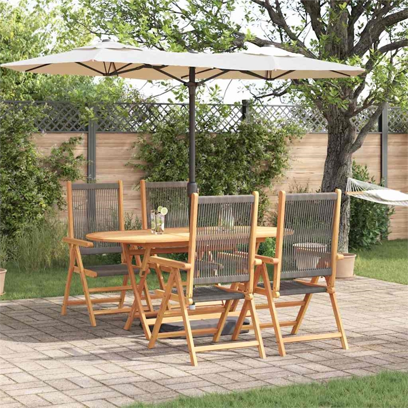 vidaXL 5 Piece Garden Dining Set in Grey