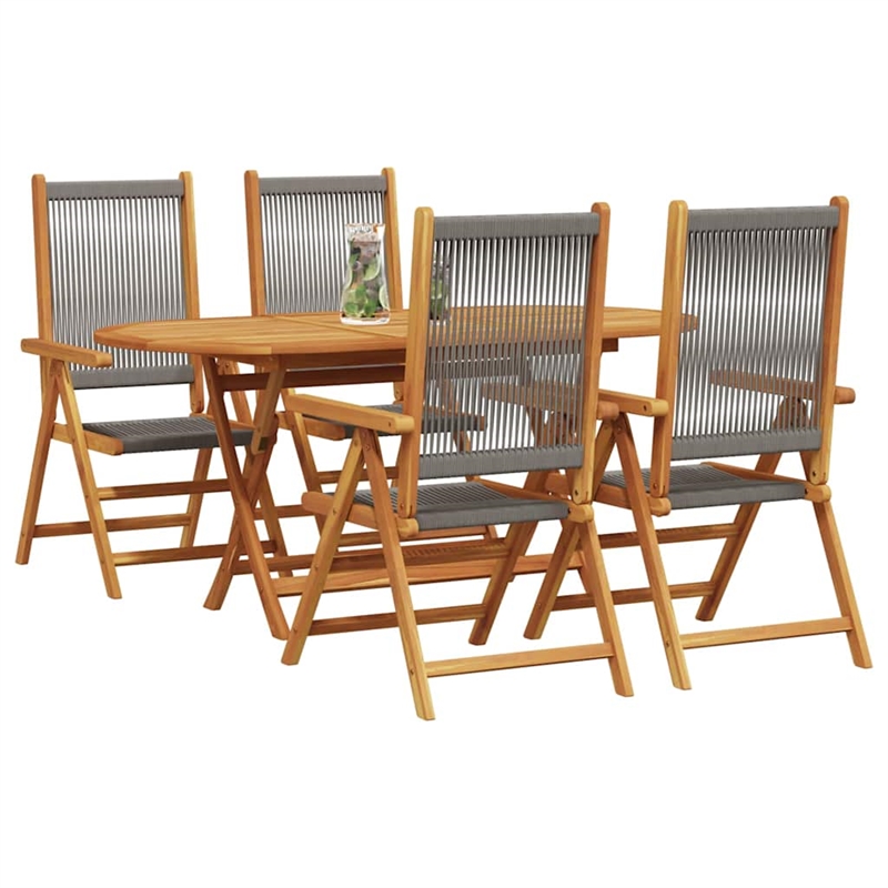 vidaXL 5 Piece Garden Dining Set in Grey