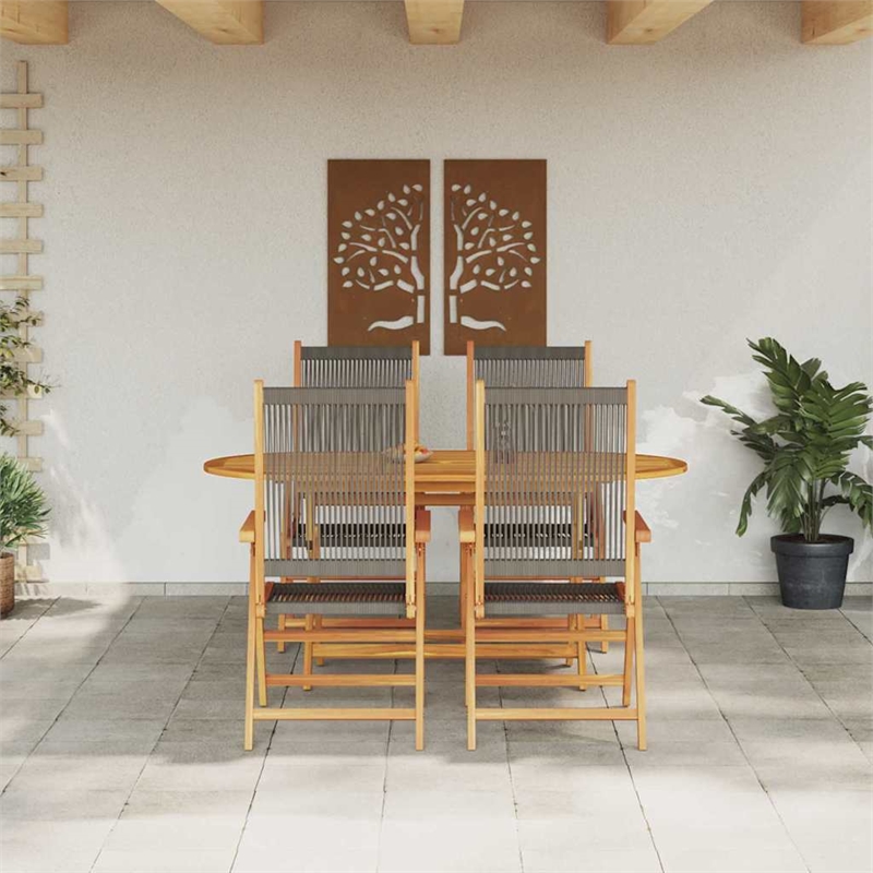 vidaXL 5 Piece Garden Dining Set in Grey