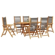 vidaXL 7 Piece Garden Dining Set in Grey