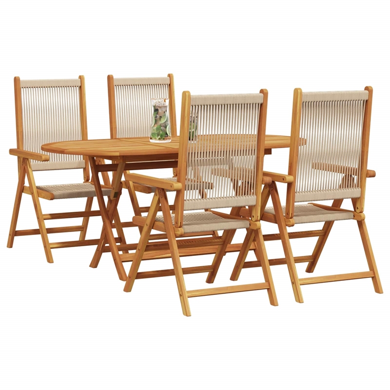 vidaXL 5 Piece Garden Dining Set in Brown