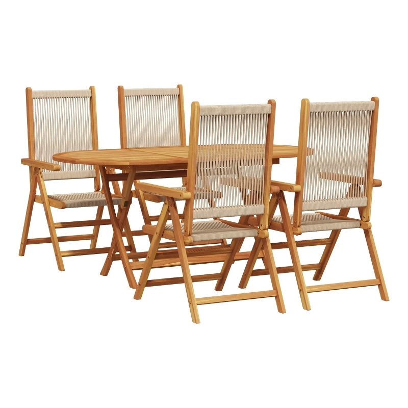 vidaXL 5 Piece Garden Dining Set in Brown