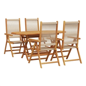 vidaXL 5 Piece Garden Dining Set in Brown