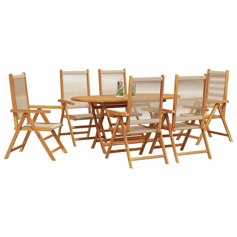 vidaXL 7 Piece Garden Dining Set in Brown