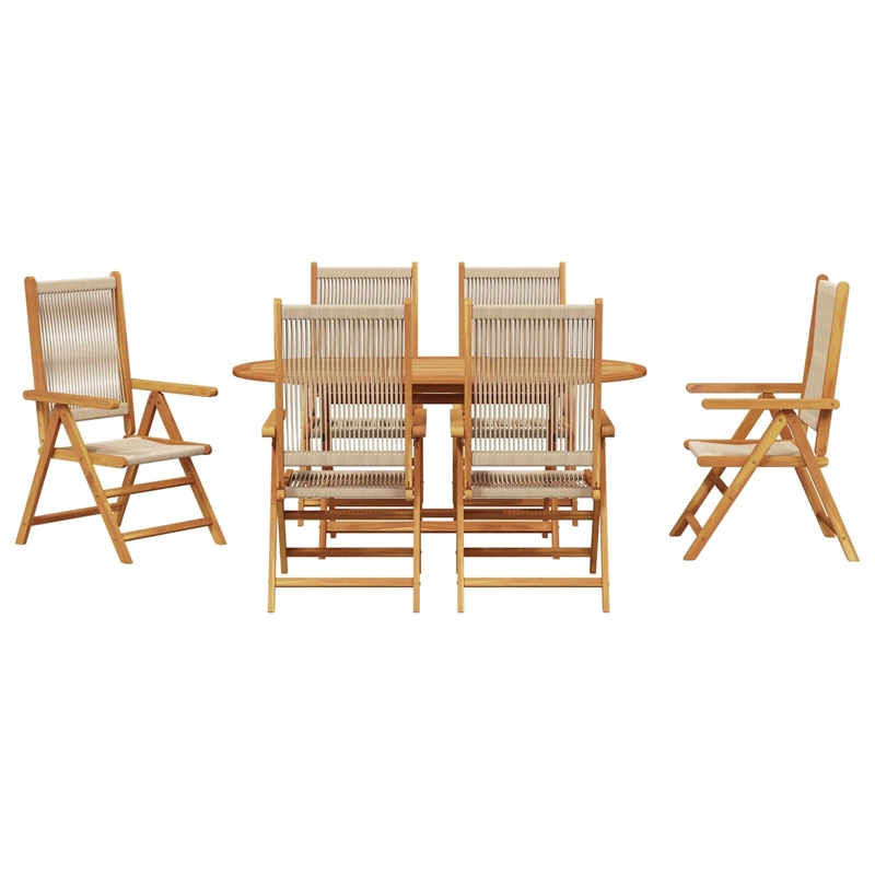 vidaXL 7 Piece Garden Dining Set in Brown