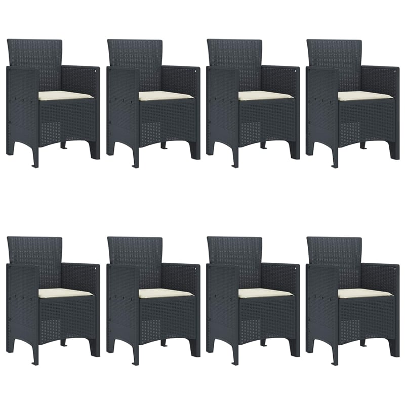 vidaXL Poly Rattan Garden Dining Set in Anthracite