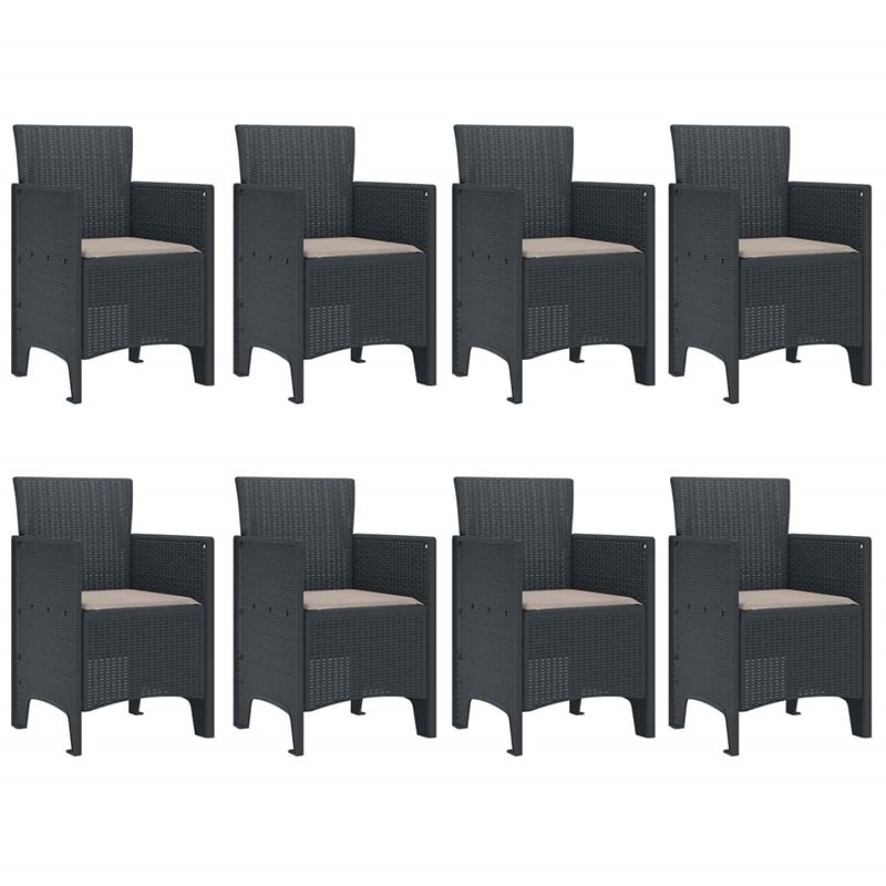 vidaXL Poly Rattan Garden Dining Set in Anthracite
