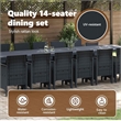 vidaXL 15 Piece Poly Rattan Garden Dining Set with Cushions in Anthracite