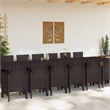 vidaXL 15 Piece Poly Rattan Garden Dining Set with Cushions in Brown