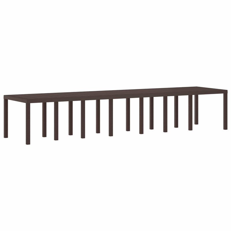 vidaXL 15 Piece Poly Rattan Garden Dining Set with Cushions in Brown