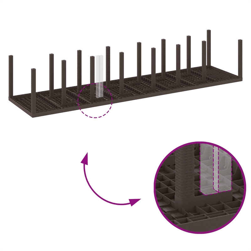 vidaXL 15 Piece Poly Rattan Garden Dining Set with Cushions in Brown