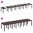 vidaXL 15 Piece Poly Rattan Garden Dining Set with Cushions in Brown