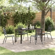 vidaXL 5 Piece Powder-Coated Steel Garden Dining Set in Anthracite