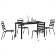 vidaXL 5 Piece Powder-Coated Steel Garden Dining Set in Anthracite