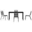 vidaXL 5 Piece Powder-Coated Steel Garden Dining Set in Anthracite