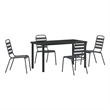 vidaXL 5 Piece Powder-Coated Steel Garden Dining Set in Anthracite
