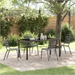 vidaXL 5 Piece Powder-Coated Steel Garden Dining Set in Anthracite