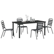 vidaXL 5 Piece Powder-Coated Steel Garden Dining Set in Anthracite