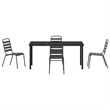 vidaXL 5 Piece Powder-Coated Steel Garden Dining Set in Anthracite