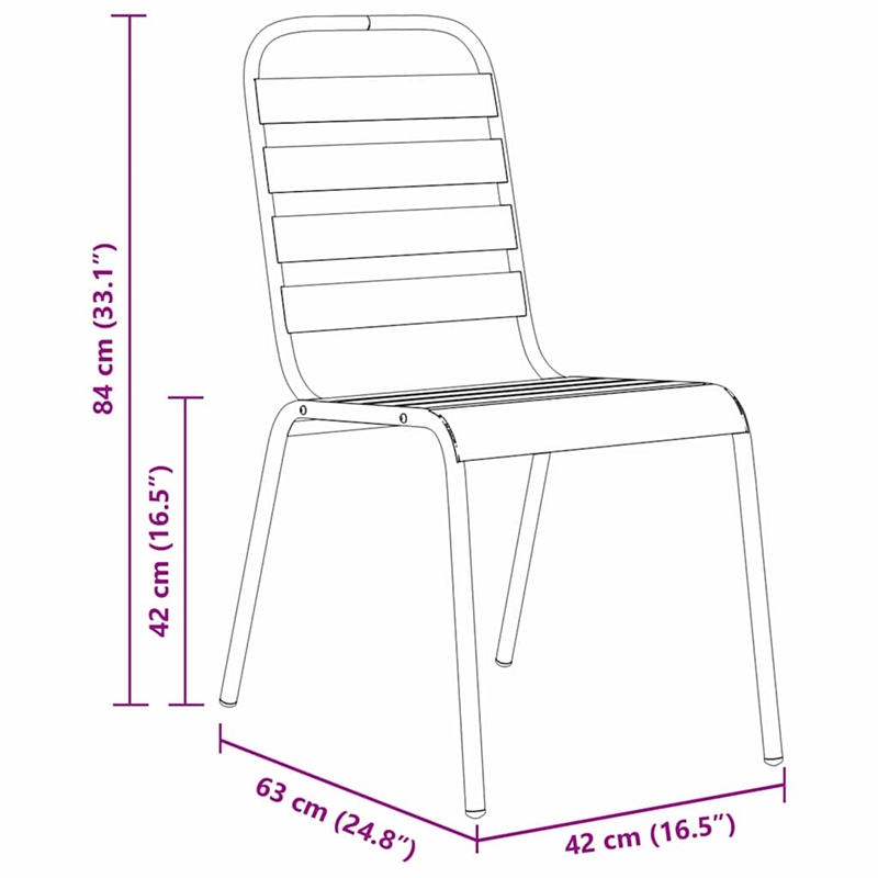 vidaXL 5 Piece Powder-Coated Steel Garden Dining Set in Anthracite