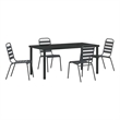 vidaXL 5 Piece Powder-Coated Steel Garden Dining Set in Anthracite