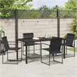 vidaXL 5 Piece Powder-Coated Steel Garden Dining Set in Black