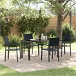 vidaXL 5 Piece Powder-Coated Steel Garden Dining Set in Black