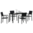 vidaXL 5 Piece Powder-Coated Steel Garden Dining Set in Black