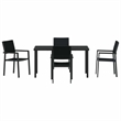 vidaXL 5 Piece Powder-Coated Steel Garden Dining Set in Black
