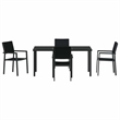 vidaXL 5 Piece Powder-Coated Steel Garden Dining Set in Black