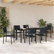 vidaXL 7 Piece Powder-Coated Steel Garden Dining Set in Black