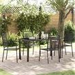 vidaXL 5 Piece Powder-Coated Steel Garden Dining Set in Black