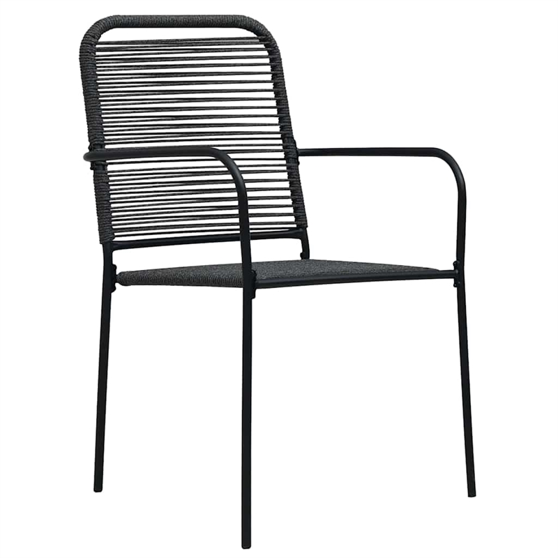 vidaXL 5 Piece Powder-Coated Steel Garden Dining Set in Black