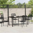 vidaXL 5 Piece Powder-Coated Steel Garden Dining Set in Black