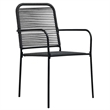 vidaXL 7 Piece Powder-Coated Steel Garden Dining Set in Black