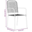 vidaXL 7 Piece Powder-Coated Steel Garden Dining Set in Black