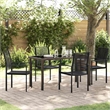 vidaXL 5 Piece Powder-Coated Steel Garden Dining Set in Black