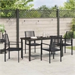 vidaXL 5 Piece Powder-Coated Steel Garden Dining Set in Black