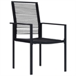 vidaXL 5 Piece Powder-Coated Steel Garden Dining Set in Black