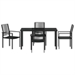 vidaXL 5 Piece Powder-Coated Steel Garden Dining Set in Black