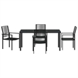 vidaXL 5 Piece Powder-Coated Steel Garden Dining Set in Black
