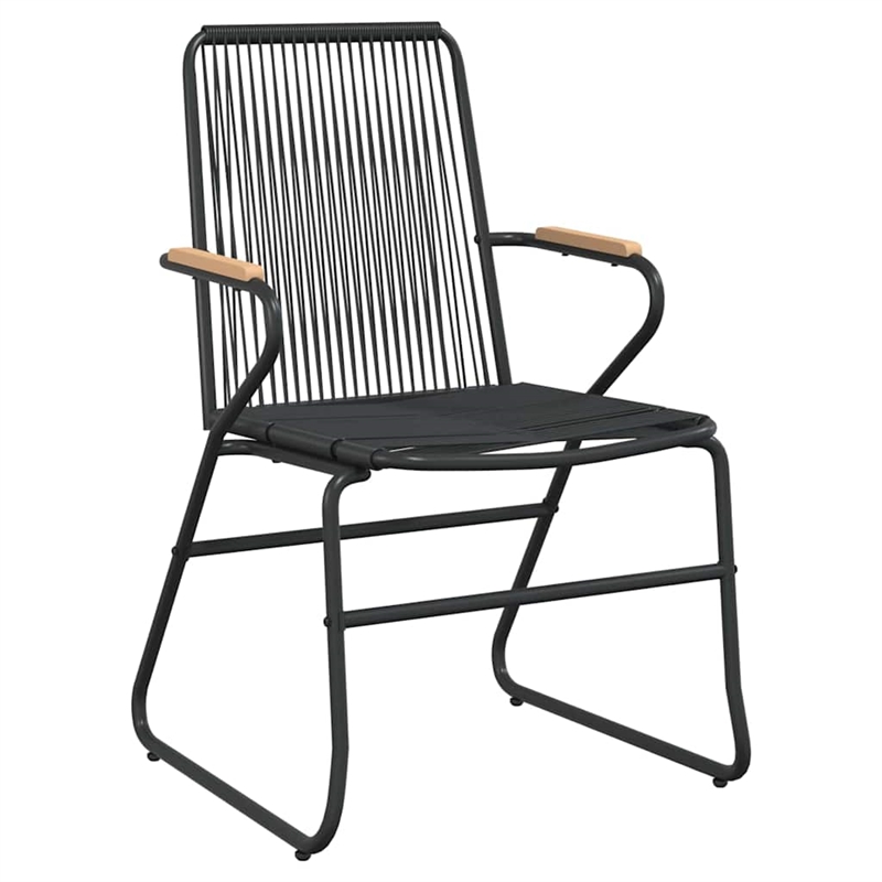 vidaXL 5 Piece Powder-Coated Steel Garden Dining Set in Black