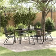 vidaXL 5 Piece Powder-Coated Steel Garden Dining Set in Black
