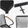 vidaXL 5 Piece Powder-Coated Steel Garden Dining Set in Black